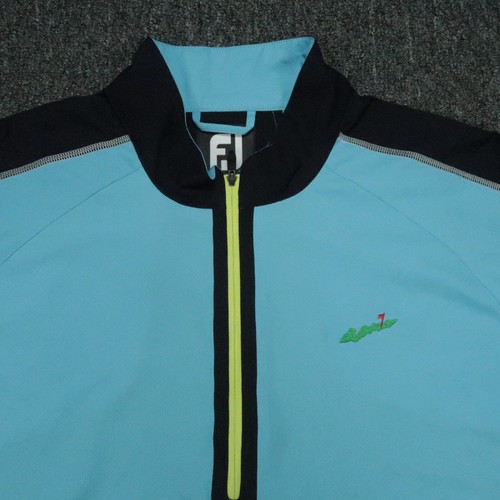 Footjoy Pullover Mens Medium Blue Windshirt Fishers Island Half Zip Long Sleeve - Picture 2 of 10