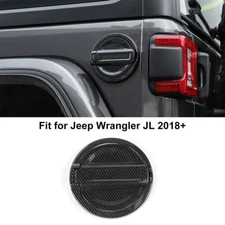 Carbon Fiber Fuel Filler Door Gas Tank Cap Cover Trim For Jeep Wrangler JL 2018+