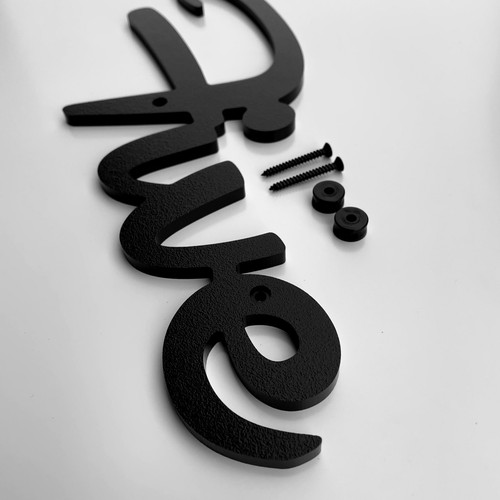 Mid Century Cursive House Numbers, Regular Size House Number Modern Address - Picture 35 of 94