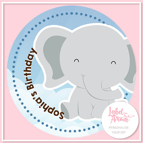 PERSONALISED Text Birthday Party Favour Cupcake Edible Cake Toppers - Elephant - Picture 3 of 3