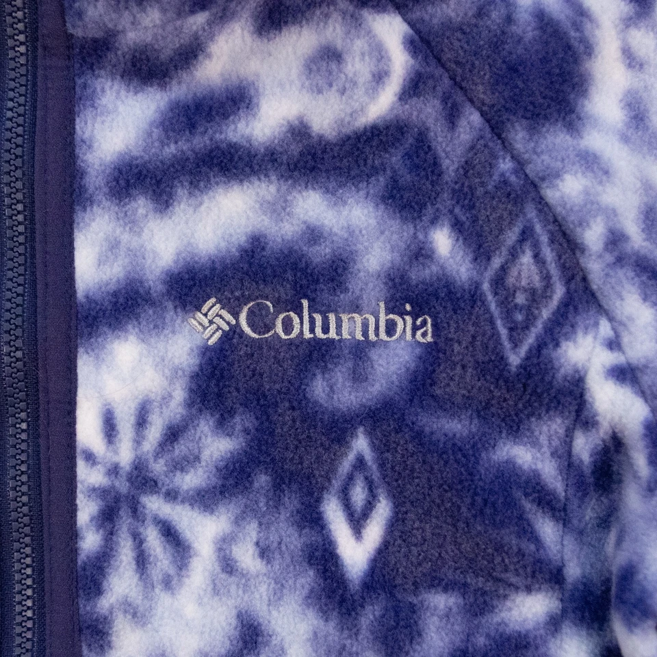 Columbia Disney Frozen 2 Azul/Blanco Copo de Nieve Vellón Cremallera Completa Juvenil Mediano 10/12 Foto 3 de 4