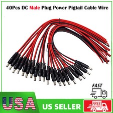 40 Pack 12V 5A Male Plug 5.5 x 2.1mm DC Adapter Connector for Security Camera