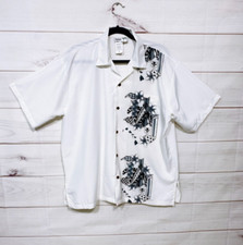Makani Hawaii Mens Shirt Size L White Button Up Pocket Short Sleeve