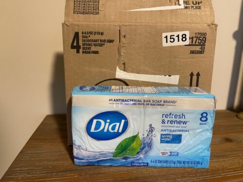 CASE PACK x4 Dial Spring Water Bar Soap Skin Smart Gentle Cleansing 8 Bars 4oz