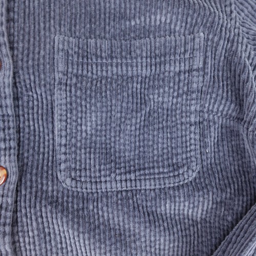 LL Bean Shirt Womens Medium Blue Corduroy Long Sleeve Button Up Oversized - Picture 5 of 12