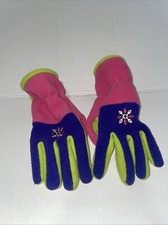 Jacob Ash Holdings, Girls medium large polyester gloves Purple, Pink, Green Warm