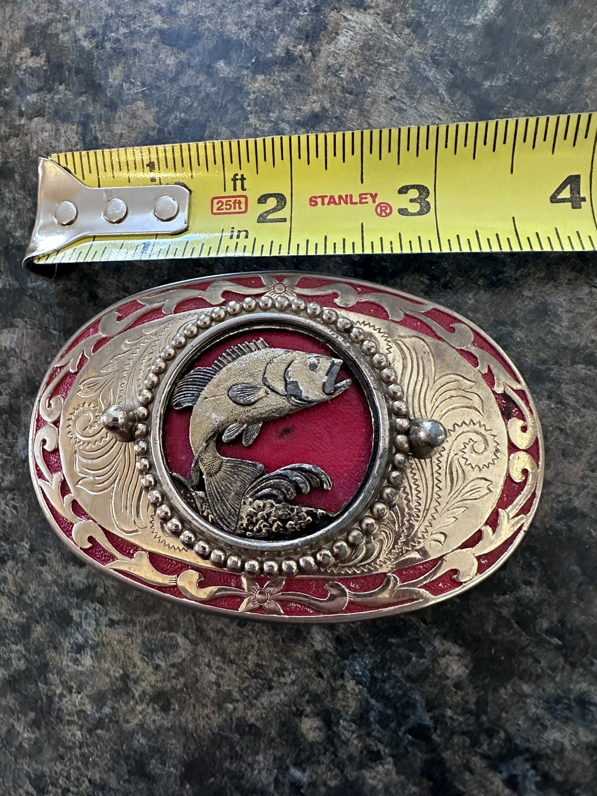 Vintage BASS Fishing Belt Buckle. Awesome Look!! Bras… Gem