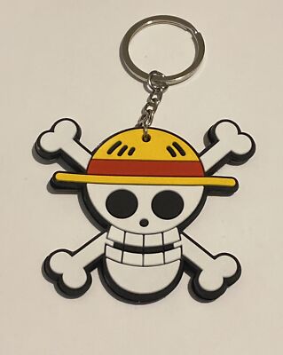 One Piece Luffy Schädel PVC doppelseitig 3D Schlüsselring Schlüsselanhänger Anime Geschenk Charm UK