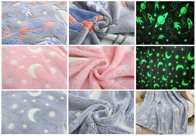 Glow In The Dark Decke super weich warm & kuschelig Schlafsofa Kinder Überwurf 100 x 150 cm