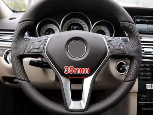 For Benz A B C CLA CLS Car Steering Wheel Cover Trim Carbon Fiber Look BLK 35mm - Imagen 13 de 13
