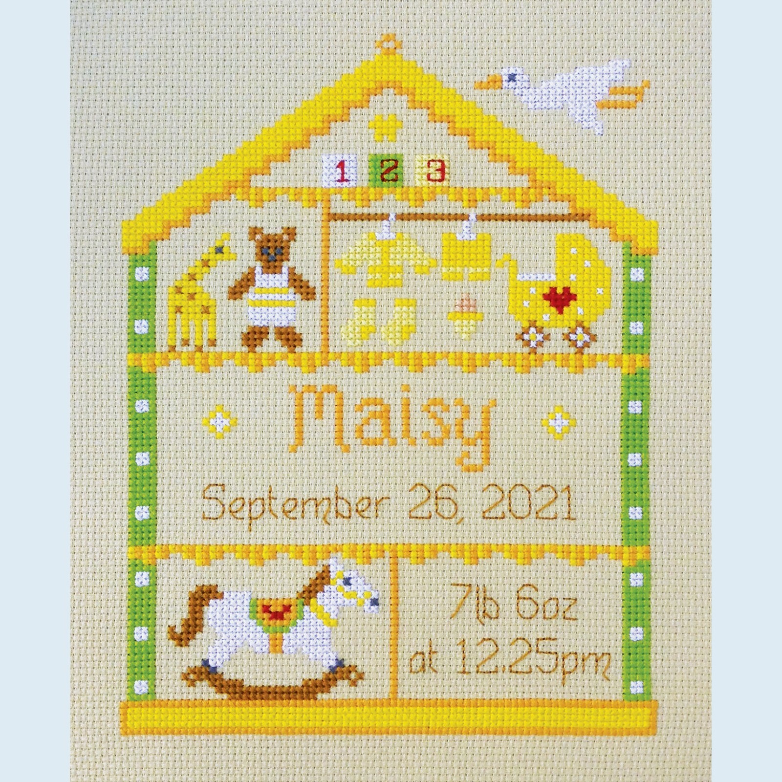 Little One Nursery Birth Sampler Counted Cross Stitch Kit - Nia