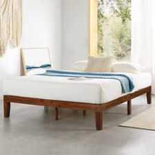 Mellow 12" Classic Solid Wood Platform Bed Frame W/Wooden Slats (No Box Spring N