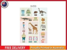 Listing image for NEW (LAMINATED) Size Comparison (61X91CM) Educational CHART PICTURE PRINT