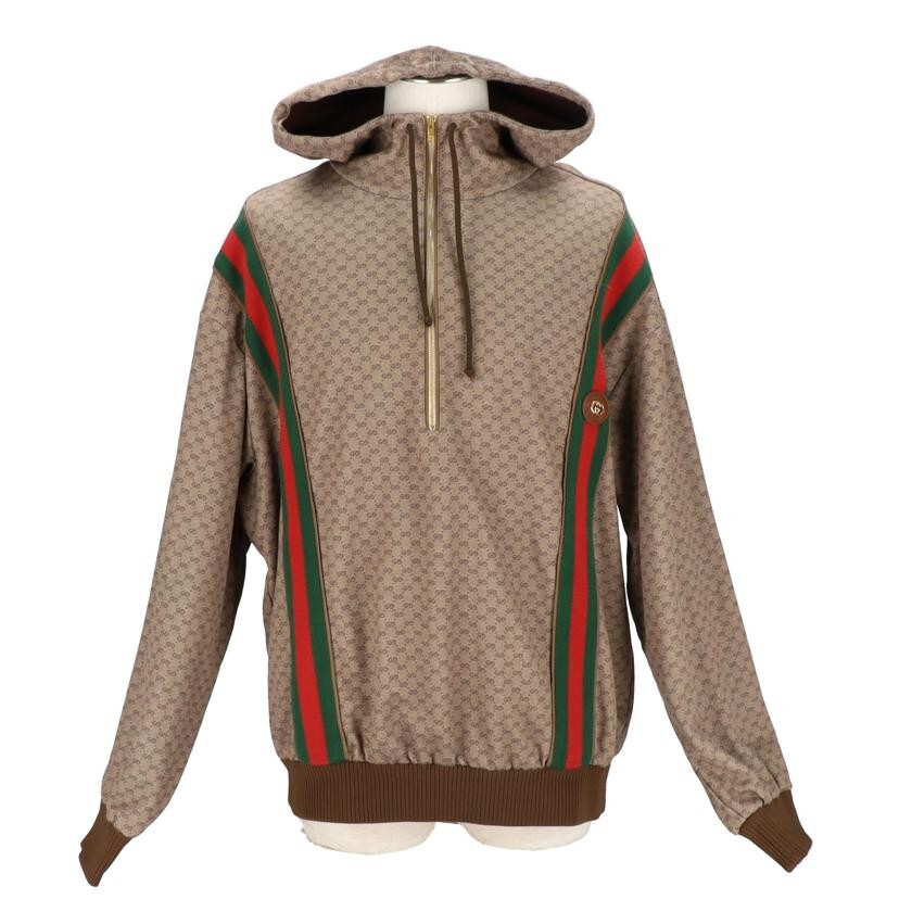 【グッチ】Gg hoodie GUCCI/25 GUCCI/Mini Gg Pattern Sherry Line Hoodie/L/655153/A