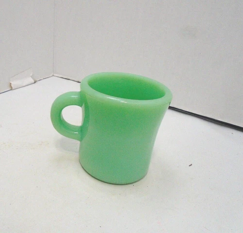 1950s RESTURANT WARE Jade-Ite by Fire-King - 6 oz Chocolate Mug Chip On Rim