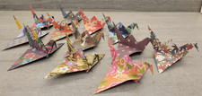  10  Large Japanese Pattern 6" x 6" Handmade Wedding Paper Origami Cranes
