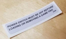 1 SUPER NINTENDO SNES SNS-001 Power Switch Warning LABEL STICKER ONLY