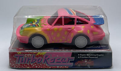 Lucky Toys City Turbo Racer  Porsche Friction Powered VTG BNIP 80 s Color