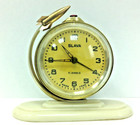 Clock Slava USSR Rare Vostok-1 Table VTG Mechanical Soviet Russian Space program