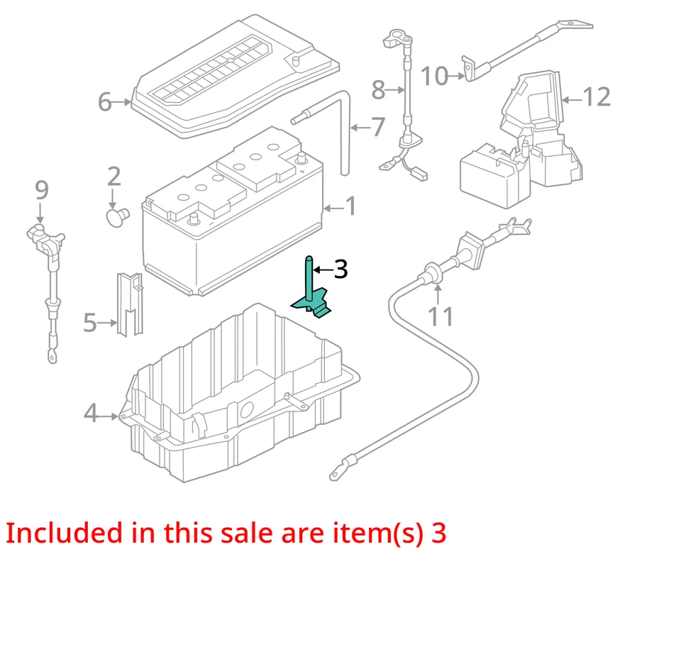 Tira de abrazadera de batería Volkswagen Touareg 2004-2017 7L0915138C Foto 3 de 4