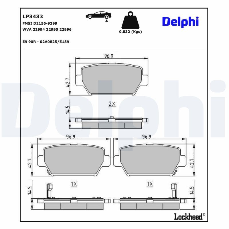 Bremsbelagsatz, Scheibenbremse LP3433 DELPHI für MITSUBISHI ECLIPSE CROSS - Bild 4