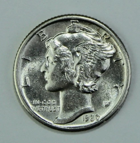 1930 Mercury Dime AU+ Near Uncirculated UNC BU Silver 10c Winged Liberty Coin