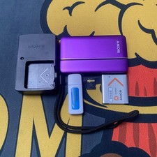 SONY CyberShot DSC-TX66 Digital Camera Built-in Wi-Fi with Accessories Purple