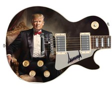President Donald Trump AutographedCustom Elegant Devonaire Tuxedo Graphics Guita