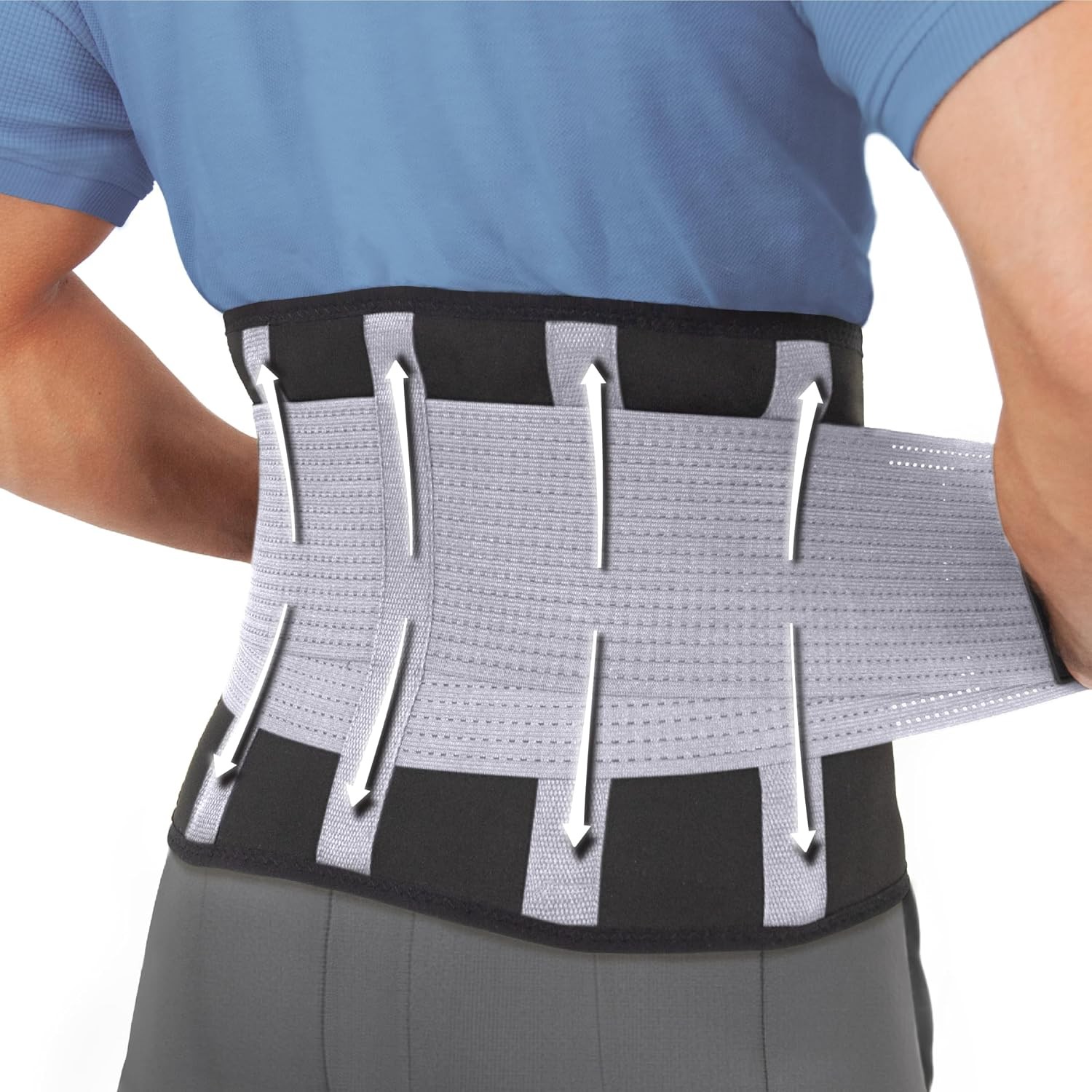 Back Brace for Lower Back Support - Adjustable Lumbar Belt for Men & Women,