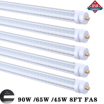 90W 8FT Led Tube Light Bulbs FA8 8 Foot Led Shop Light 65W 45W T8 T12 Single Pin
