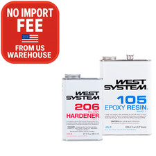 WEST SYSTEM 105-B Epoxy Resin with 206-B Slow Hardener   1.2 Gallon Kit  Marine
