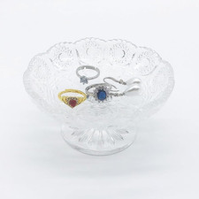Small Flower Ring Dish Jewelry Tray, Glass Jewelry Dish, Crystal Ring Holder Jew