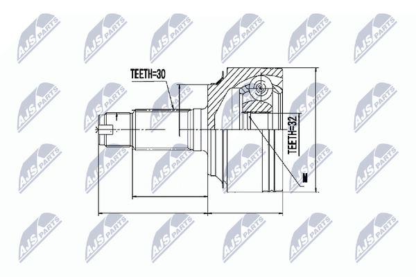 Gelenksatz Antriebswelle NTY NPZ-HD-058 FüR Honda Accord CR 5 3 8 CU Tourer CW-image