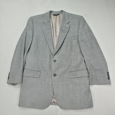 Jos A Bank Mens Blazer 42R Herringbone Wool Classic Fit Sport Coat Gray Refined