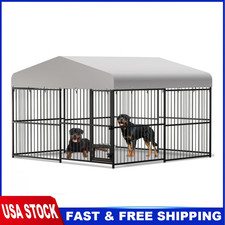 10X10X6FT Heavy Duty Dog Cage with Roof Large Outdoor Dog Kennel Safety Locks