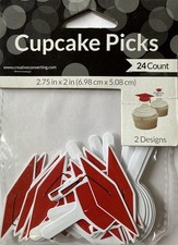 CONGRATS GRAD 2.75&rdquo;x2&rdquo; Cupcake picks(24pc)High School&bull;Cap&bull;Cake&bull;Diploma &bull;College&bull;