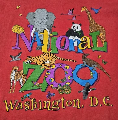 Vintage National Zoo Animal Tee Size Youth 10-12. Excellent Graphics. Y2K. - Image 1 of 4