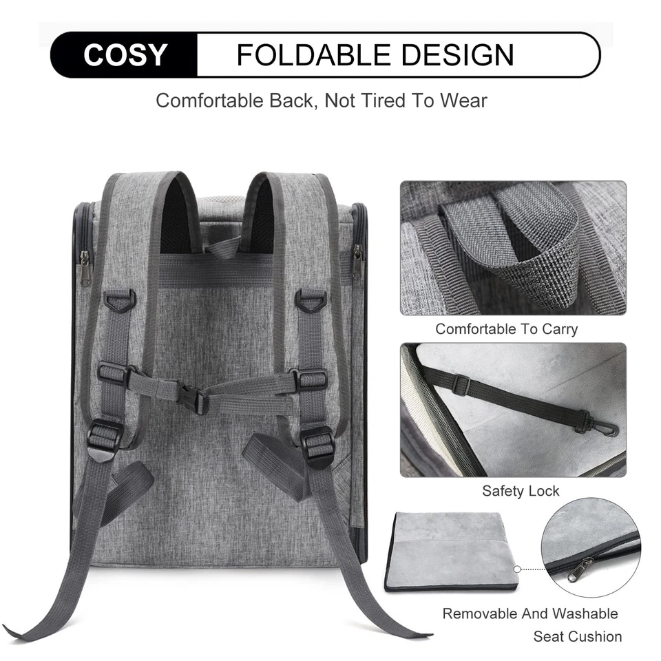 Katzenrucksack Haustier Rucksack kleine Katzen Sicherheitsgurte Tragetasche - Bild 4 von 4