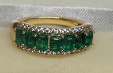 1.5 Carat Genuine Natural Emerald Ring Size 6