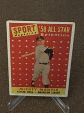 1958 Topps - Sport Magazine '58 All Star Selection Mickey Mantle #487