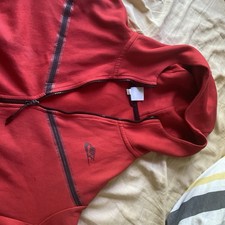 Nike Red Fleece Full Zip Hooded Hoodie Mens S...