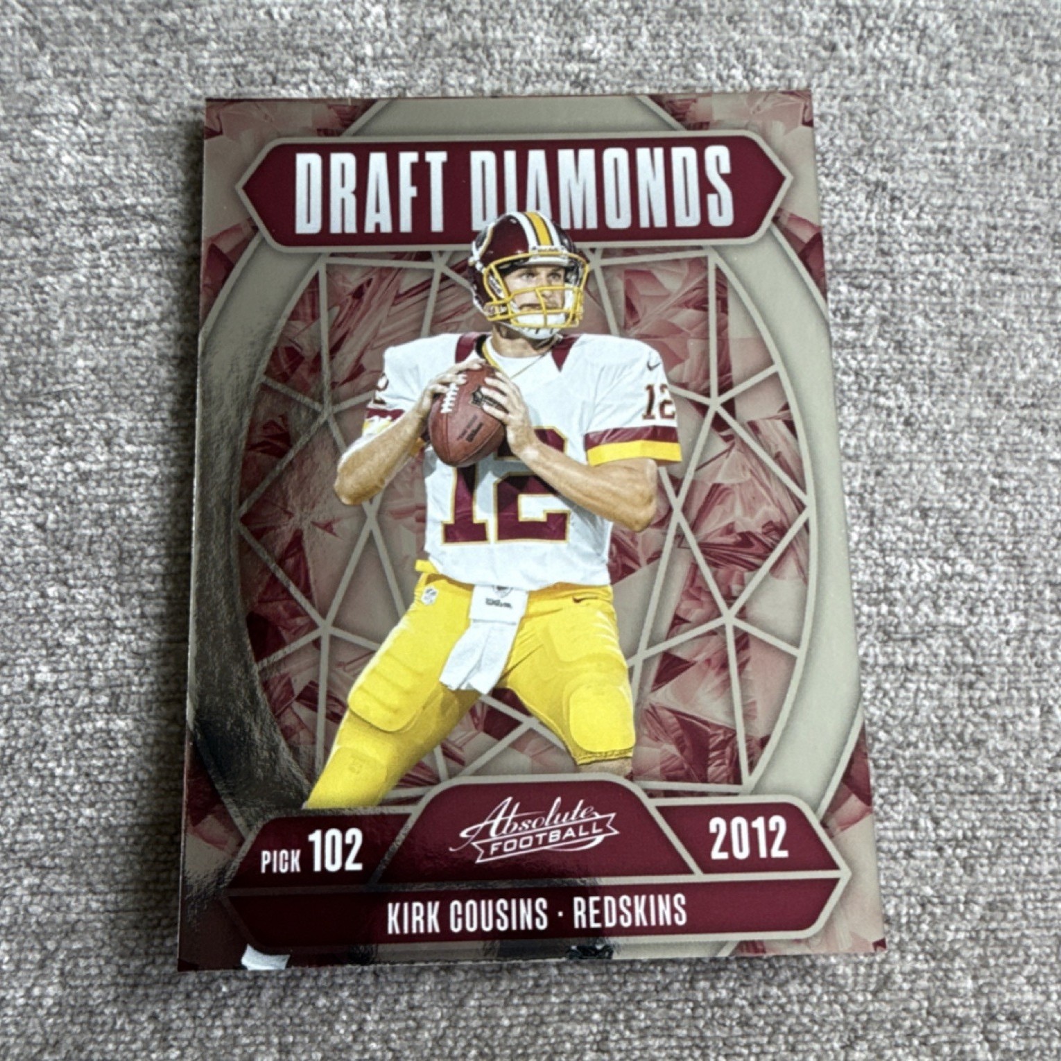 Panini 2012 Absolute Football Kirk Cousins Pick 102 Draft Diamonds Redskins