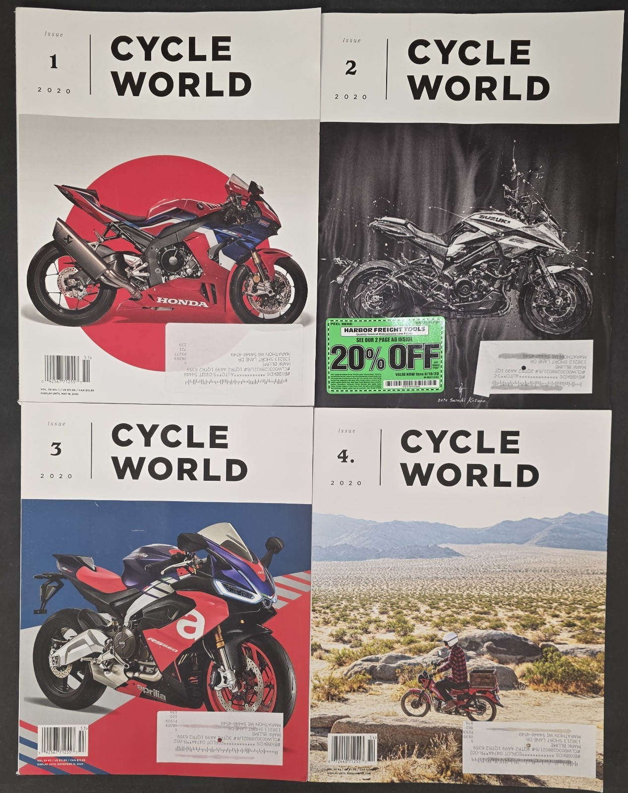 2020 Cycle World Magazine 4 Issues