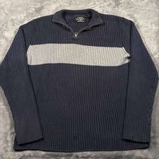 Vintage Ralph Lauren Polo Jeans Co. Sweater Mens XL Black Rib Knit Quarter Zip