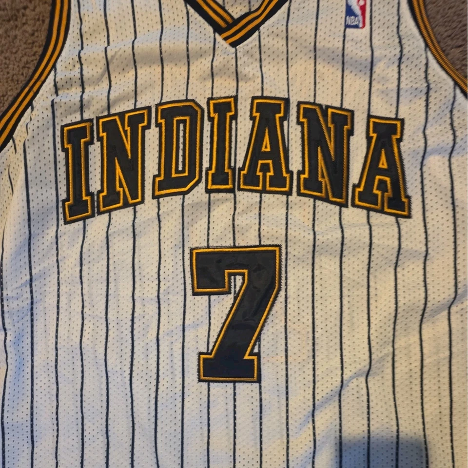 Camiseta deportiva de baloncesto Reebok Indiana Jermaine O'Neal blanca para hombre 52 cosida Foto 4 de 4