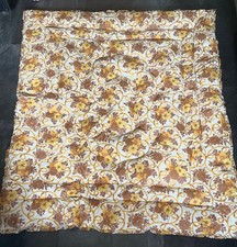 Retro Yellow & Brown Floral Feather Filled Eiderdown Topper - 5ft x 4ft 2 Inches