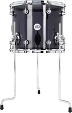 DW Design Series Acrylic Floor Tom - 12 inches x 14 inches - Smoke Glass
