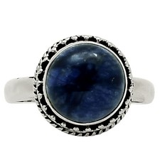 Natural Sodalite 925 Sterling Silver Ring s.7 Jewelry R-1196
