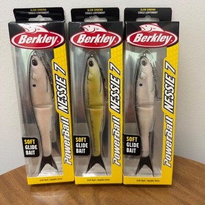 Berkley PowerBait Nessie 7 Soft Glide Bait Lure Lot of 3 Slow Sinking