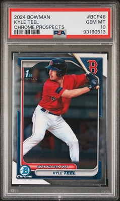 #ad 2024 BOWMAN CHROME PROSPECTS #BCP48 KYLE TEEL PSA 10 $28.00